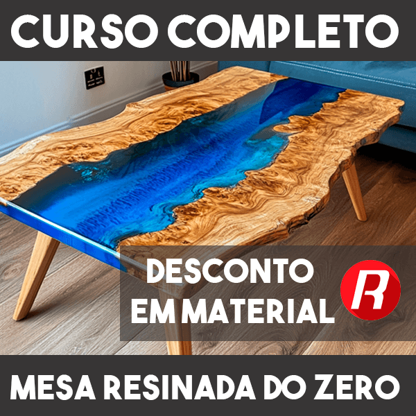 Curso Mesa Resinada do Zero - River Table - Multieduk 3 Curso Mesa Resinada do Zero