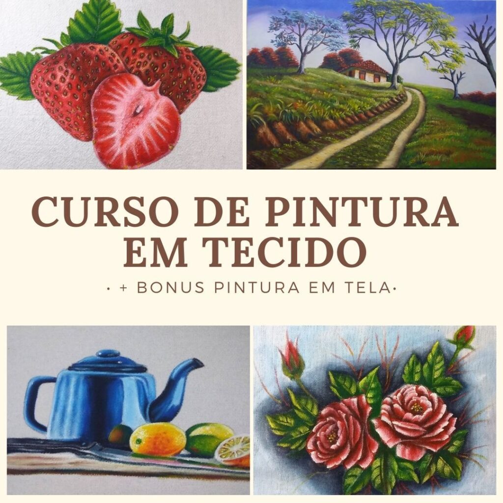 Curso Pintura em Tecido ( Basico ao avançado) 3 Curso de Pintura em Tecido (Básico ao Avançado)